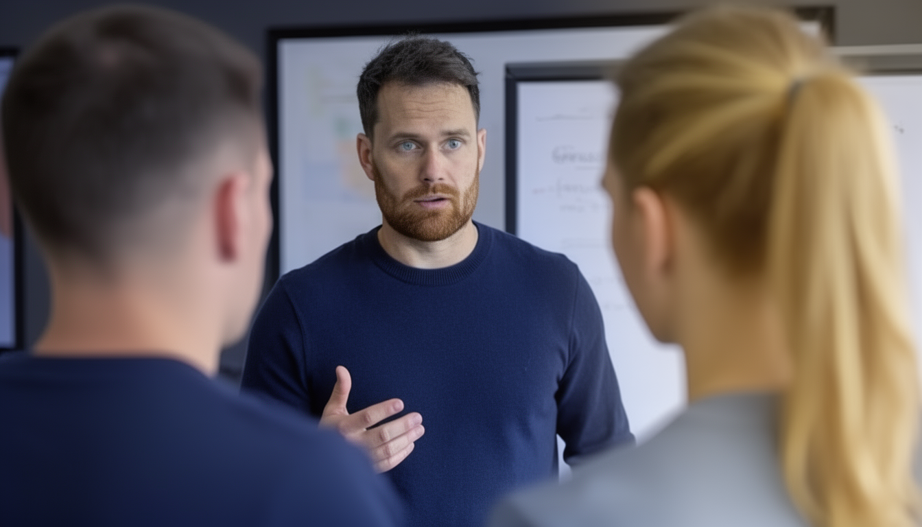 Tom Pearson leading a group discussion